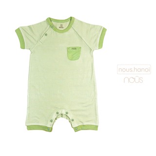 Bộ Body Cộc Kẻ Xanh Cốm Trắng NOUS (Size 3-6 Tháng Đến 9-12 Tháng)