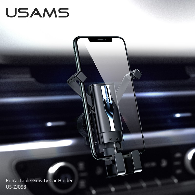 Giá Đỡ Trọng Lực USAMS US-ZJ058 Gắn Xe Hơi Có Thể Thu Gọn Dành Cho iPhone OPPO Samsung Huawei VIVO Xiaomi