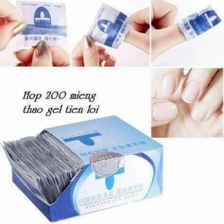 Giấy ủ phá gel có dung dịch sẵn , hộp 200 miếng