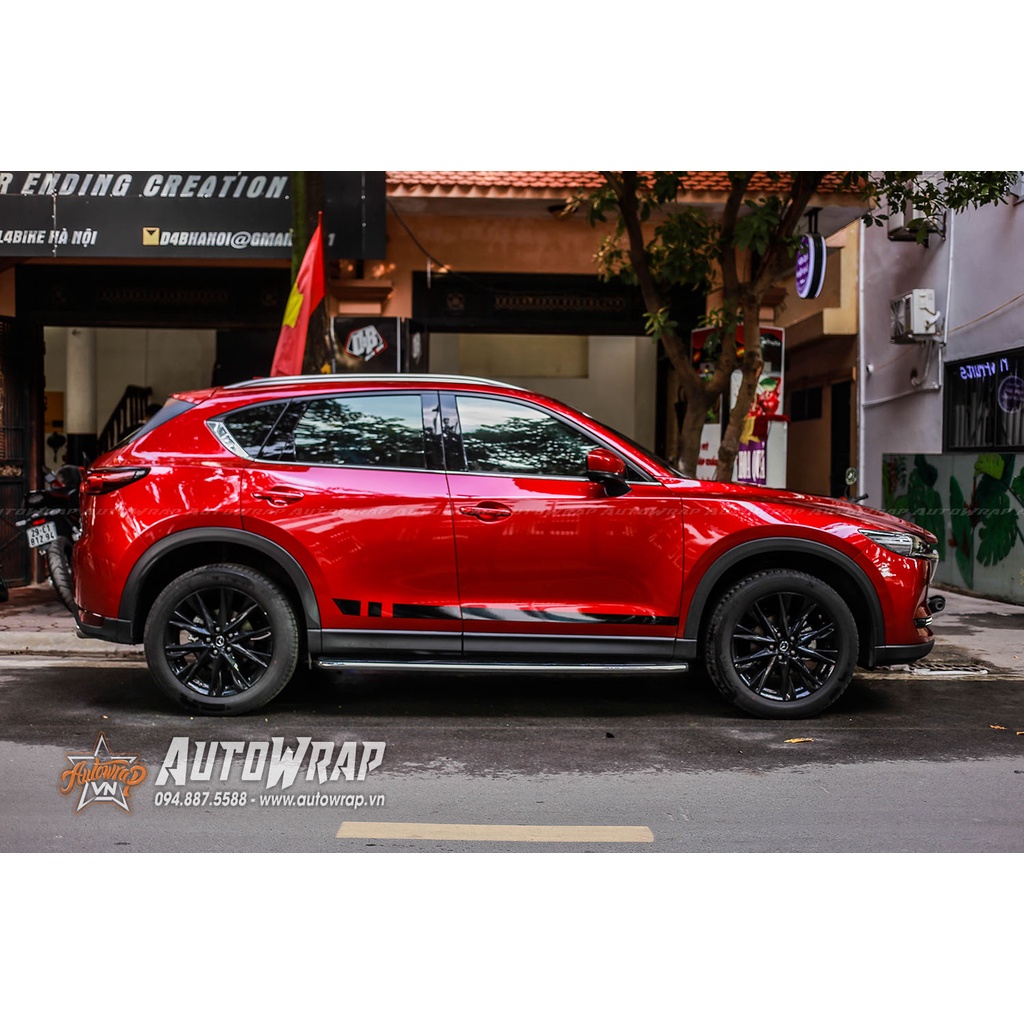 Tem họa tiết xe CX5 Hoàng Hải - Tem họa tiết ô tô Mazda, tem dán sườn xe thể thao