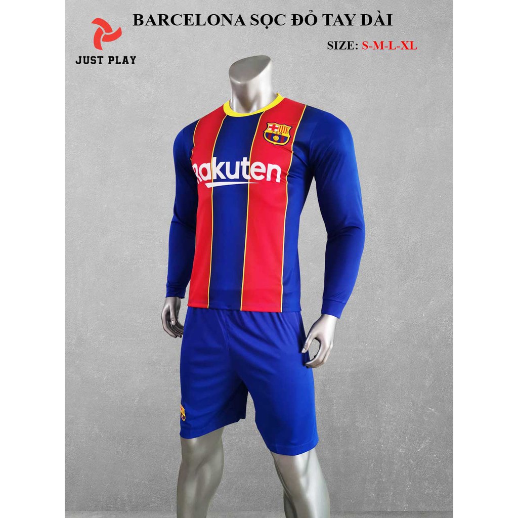 ÁO BÓNG ĐÁ BARCELONA TAY DÀI , ÁO ĐÁ BANH BARCELONA TAY DÀI