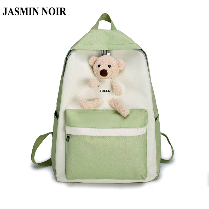 Balo Thể Thao Vải Canvas Họa Tiết Gấu JASMIN NOIR Dễ Thương Cho Nữ