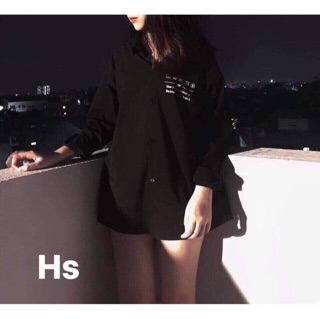 Áo sơ mi nữ in chữ Give TONGKHOSI