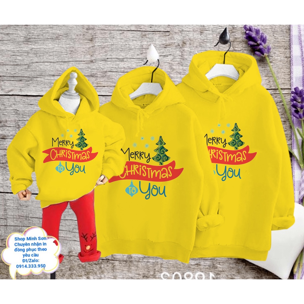 🍁💟🌴ÁO NỈ HOODIE MERY CHRISTMAS, NỈ MŨ GIA ĐÌNH, ÁO ĐÔI  LOẠI 1 ĐỦ MÀU ĐỦ SIZE