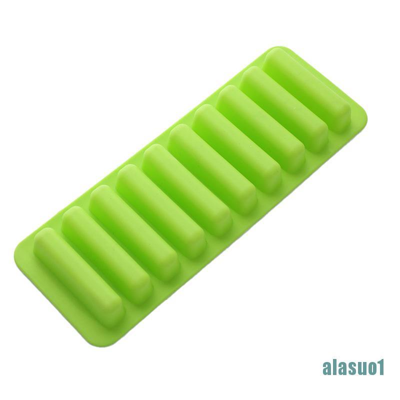 Khuôn silicon làm đá viên 10 ngăn hình dải dài DIY đa năng