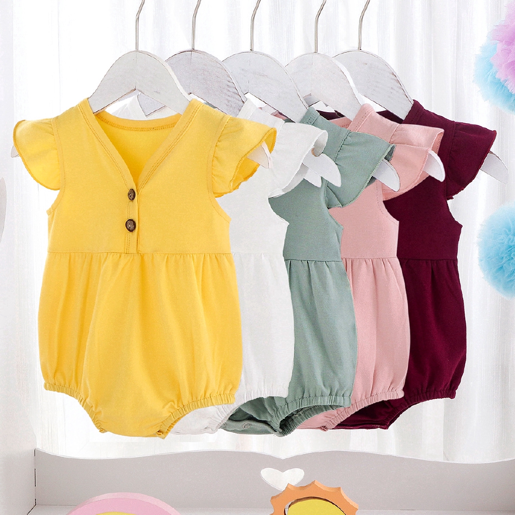Áo liền quần Sát Nách Chất Cotton Cho Trẻ Sơ Sinh