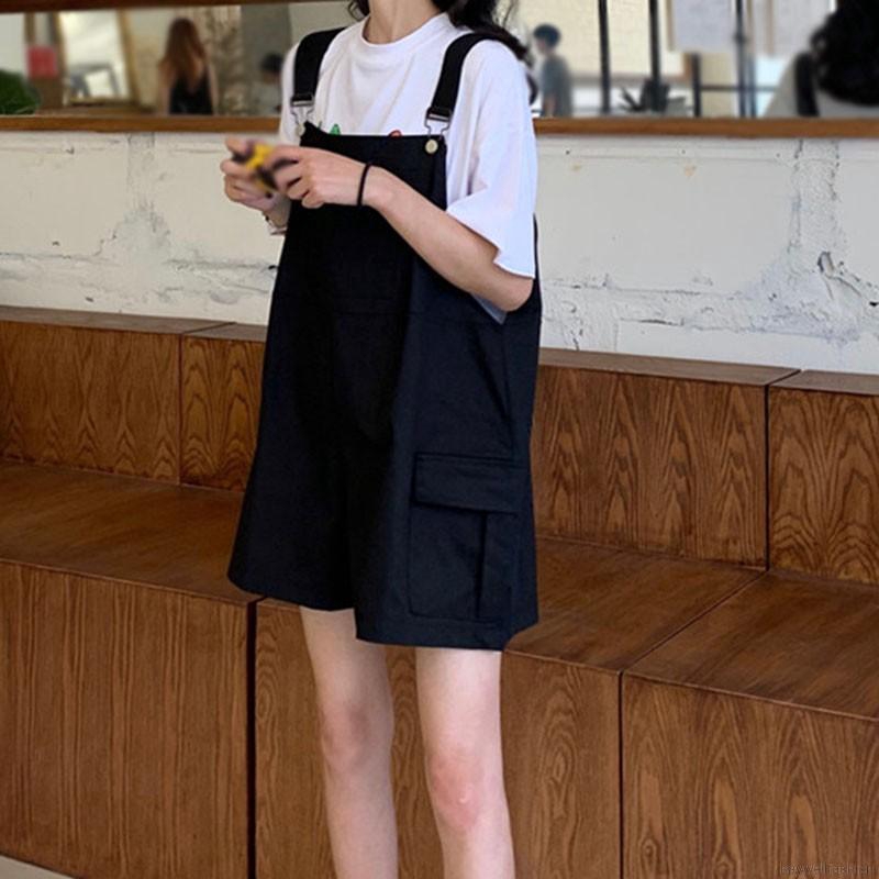 [Baywellfashion]Quần Yếm Ngắn Dáng Rộng Màu Trơn Thời Trang Mùa Hè Cho Giới Trẻ | BigBuy360 - bigbuy360.vn