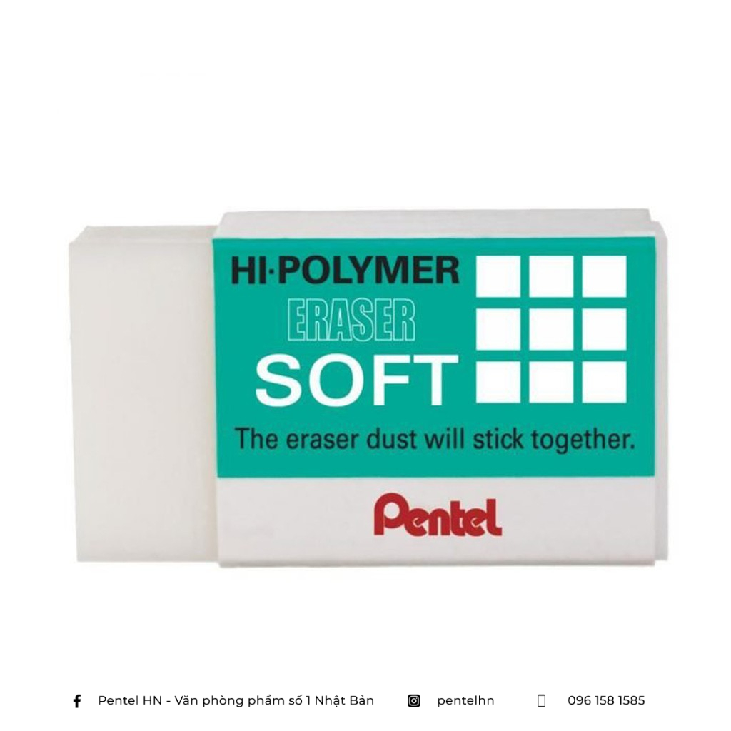 Tẩy Chì SIÊU SẠCH Cao Cấp Pentel SOFT Hi-Polymer ZES | Tẩy Sạch,  Ít Bụi, Ít Độc Hại