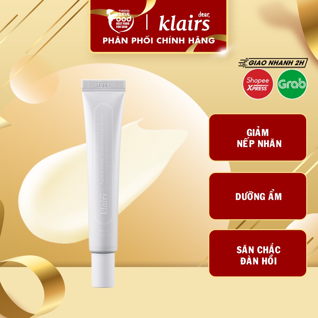 Kem Dưỡng Mắt Chống Lão Hóa, Giảm Nếp Nhăn Klairs Fundamental Nourishing Eye Butter 20g