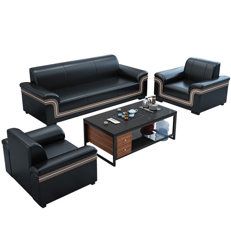 Sofa văn phòng tiếp khách đơn giản và hiện đại cho ba người mới họp đàm phán bộ bàn ghế cafe kết hợp <