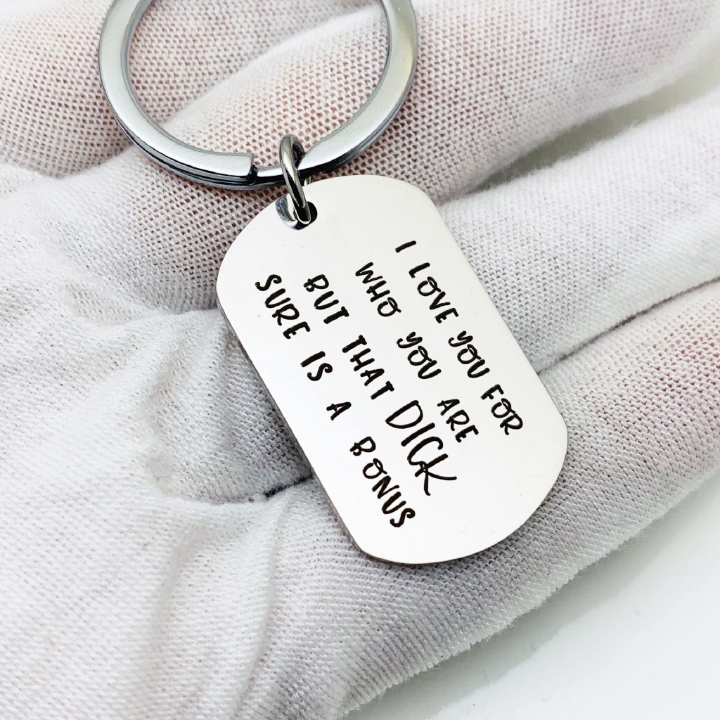 Móc Khóa Đôi In Chữ I Love You for Who You Are Thời Trang