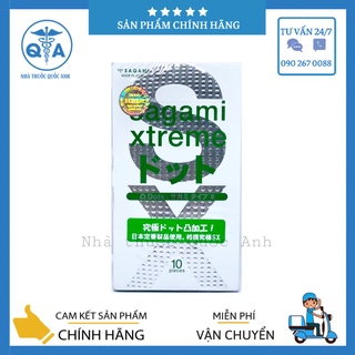 (Hộp 10 Cái) Bao Cao Su SAGAMI EXTREME WHITE Cao Cấp Gân Gai Chính Hãng - Xuất Xứ Nhật Bản