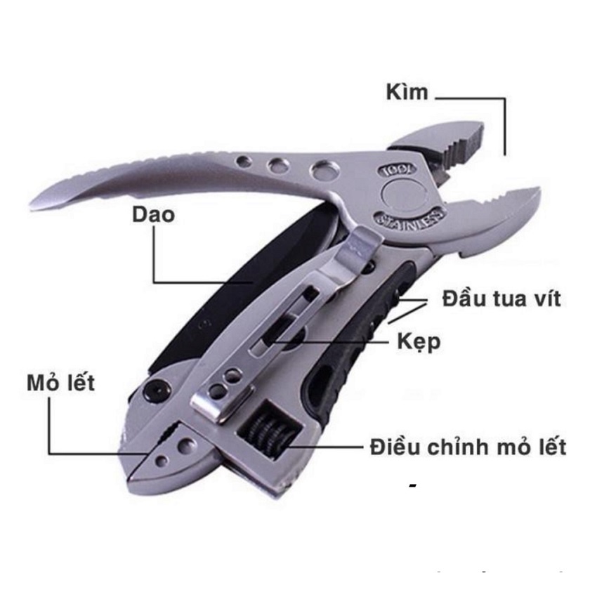 Kềm đa năng Jeep dã ngoại -Thép không gỉ nhỏ gọn tiện lợi