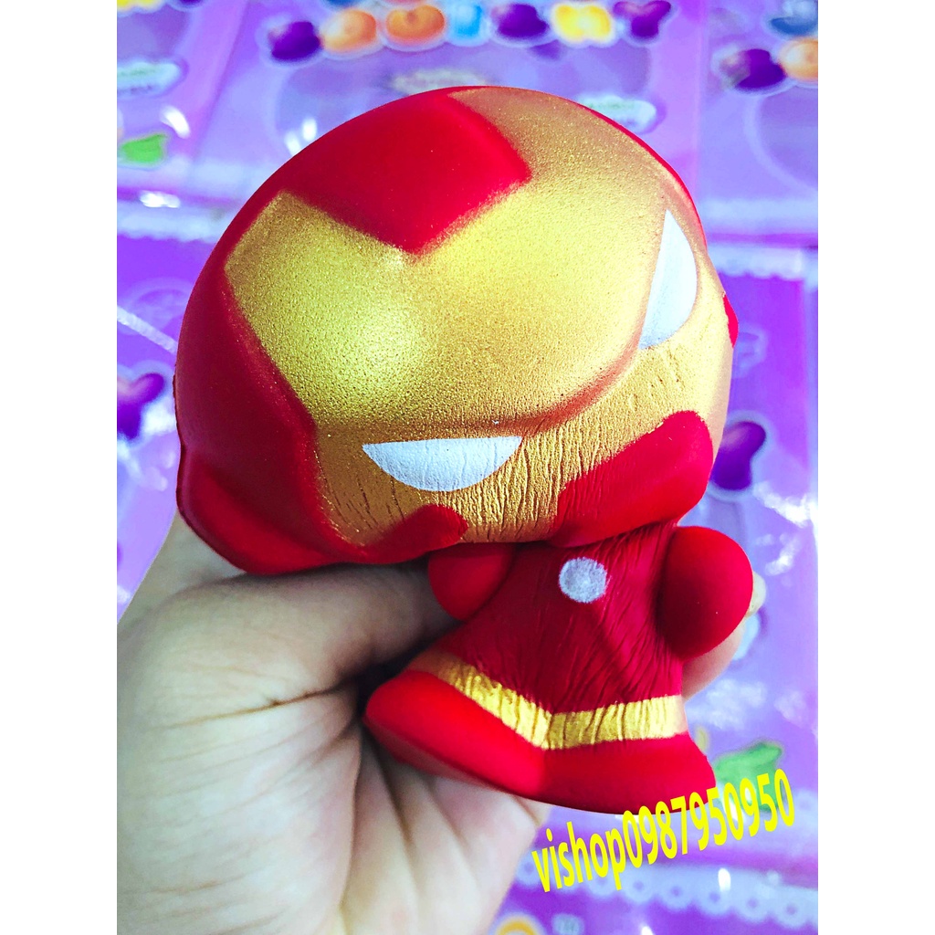Squishy Lớn Hình người sắt ironman đỏ Đồ Chơi Xốp Giảm Stress Hình mềm mịn dễ Thương đàn hồi Cho Bé