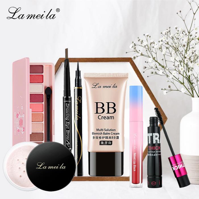 Bộ trang điểm LAMEILA 7 món BTD06 Kem BB + Phấn phủ + Phấn mắt + Mascara + Chì kẻ mày + Bút dạ kẻ mắt + Son kem | WebRaoVat - webraovat.net.vn