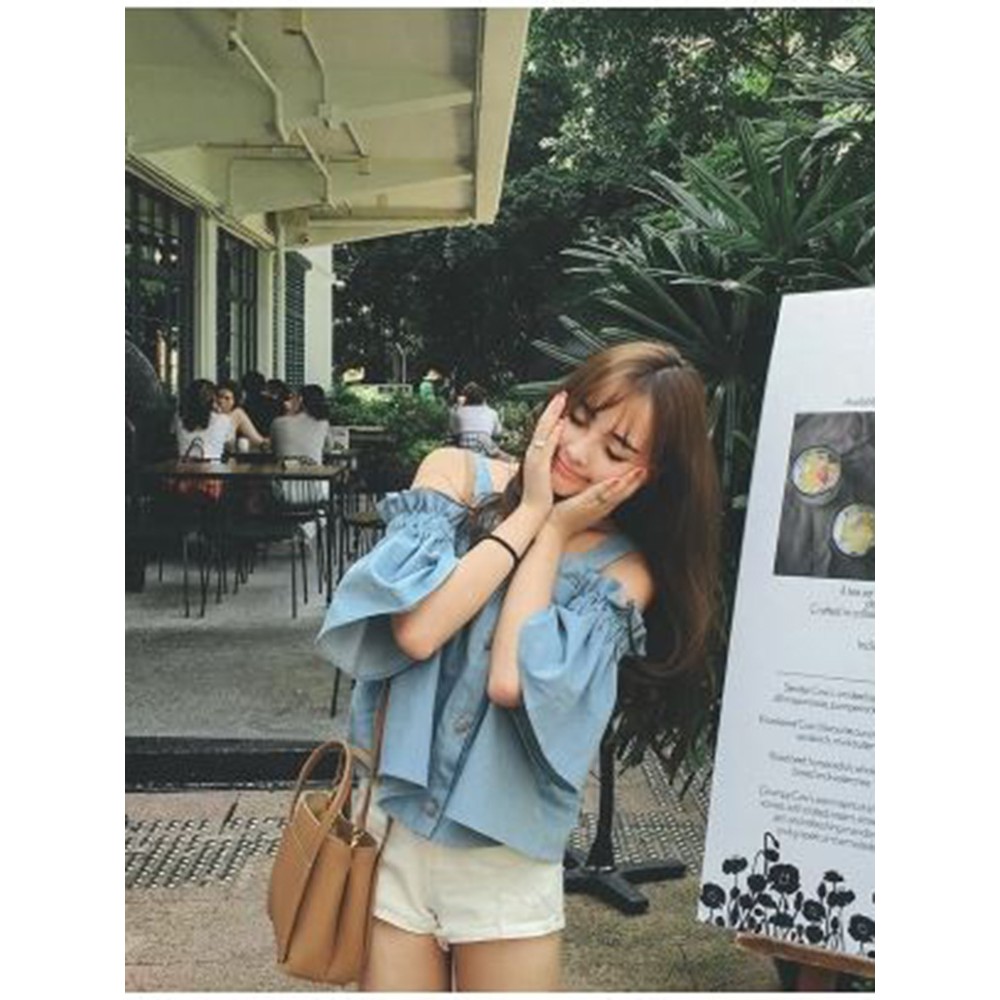 Áo sơ mi Ulzzang/ áo hở vai phong cách hàn quốc