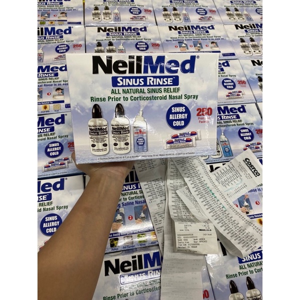 BỘ XỊT  RỬA  MŨI NEILMED SINUS RINSE 250 gói muối nhập usa 🇺🇸