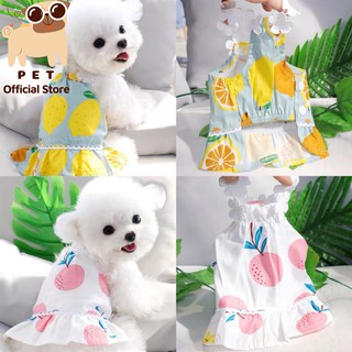 Áo váy hoa Chanh mùa hè siêu mát cho Chó Mèo Quần áo thú cưng Chó Mèo