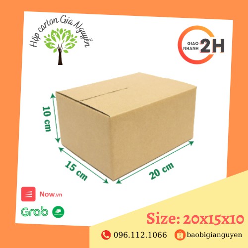 Combo 50 hộp carton gói hàng 20x15x10 dày đẹp Gia Nguyễn