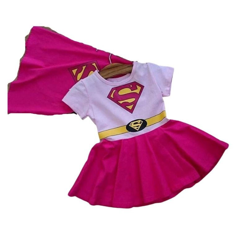 Váy bé gái, váy cho bé chất cotton co giãn 4 chiều Herokids SUPERGIRL01