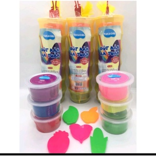 set 6 Hủ Bột Nặn có khuôn tặng kèm làm từ bột mì an toàn cho bé