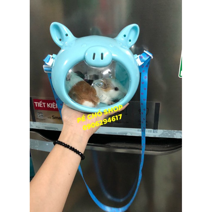 Lồng Mặt Heo du lịch cho thú cưng nhỏ chất liệu mika .
