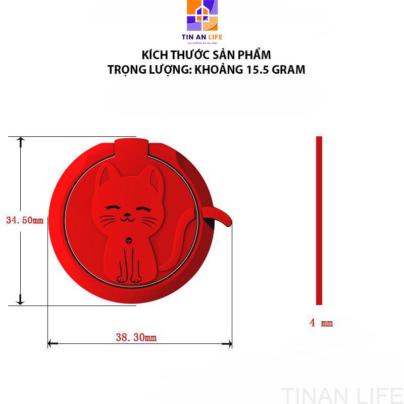Giá đỡ điện thoại di động hình con mèo dễ thương, Giá đỡ dạng nhẫn đa chức năng cho điện thoại di động