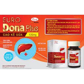 GIẢI ĐỘC GAN EURO DONA PLUS HỘP LỚN 60 VIÊN