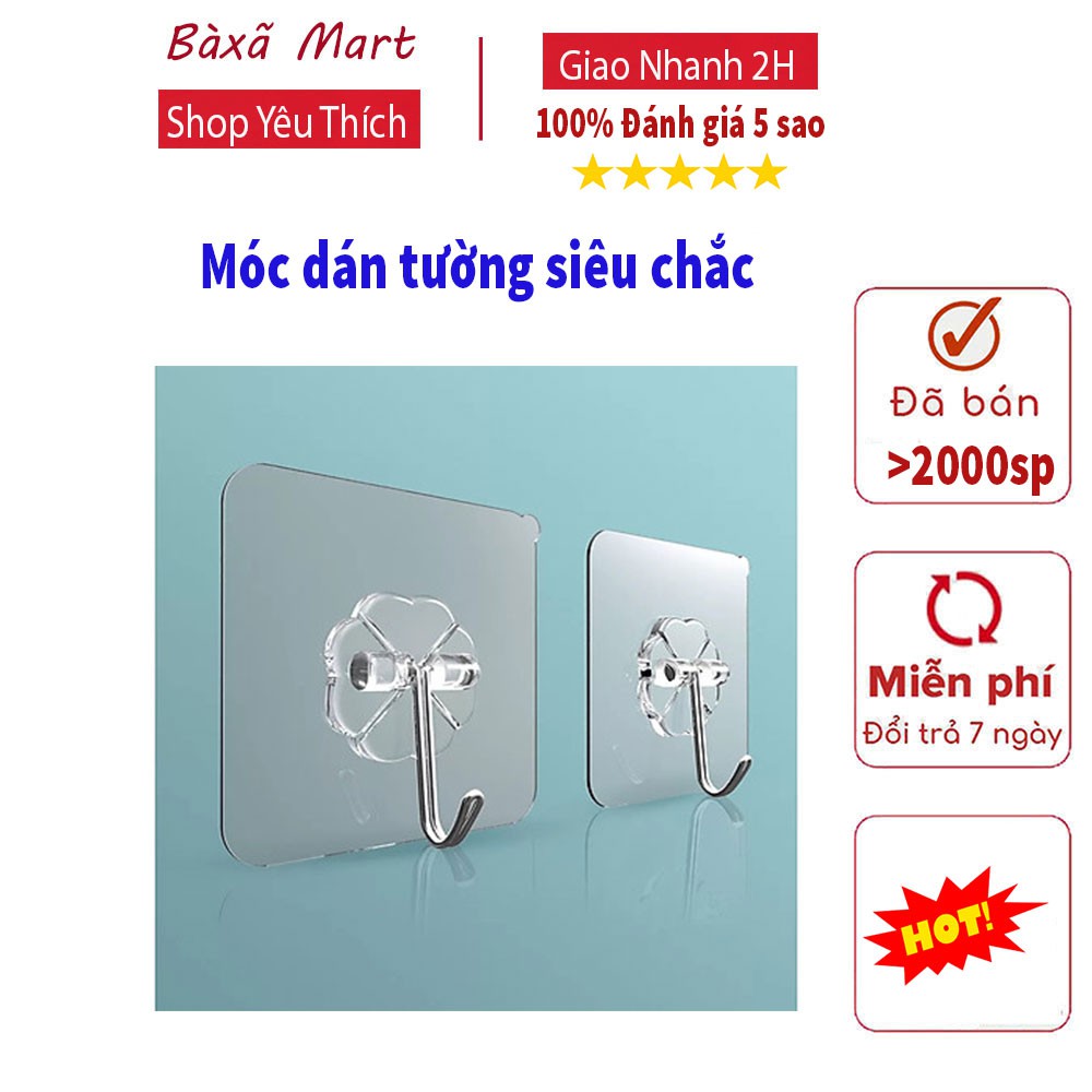 Móc dán tường trong suốt siêu chắc chắn chịu lực tối đa lên tới 10kg