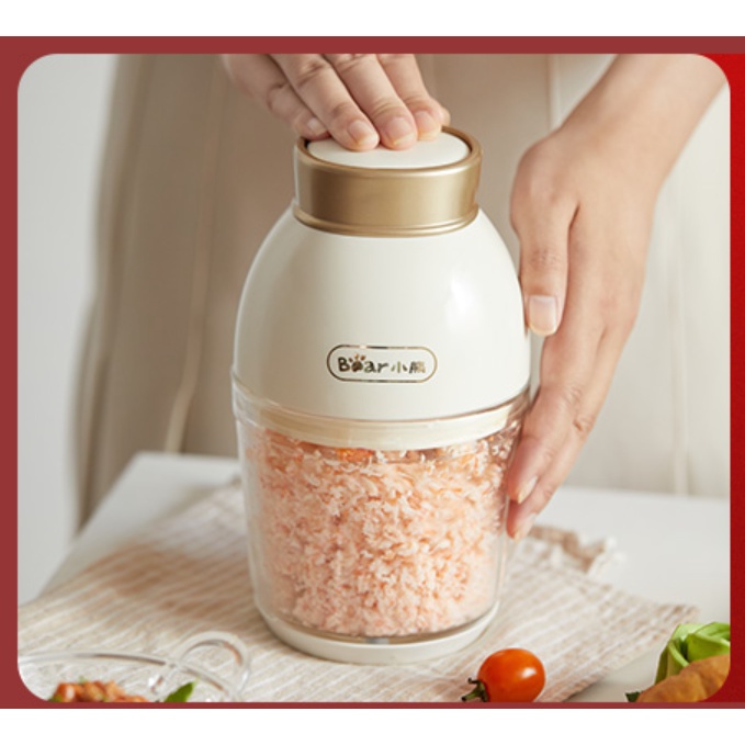 Máy xay đa năng, máy xay ăn dặm dung tích 0.6L có 6 lưỡi dao chính hãng bear QSJ-D02Q1