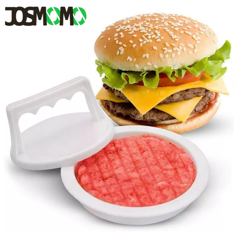 JOSMOMO Máy ép bánh hamburger hình tròn MỚI Máy ép bánh hamburger bằng nhựa cấp thực phẩm Thịt bò nướng Bánh mì kẹp thịt Máy ép khuôn tạo khuôn Khuôn mẫu Dụng cụ nhà bếp