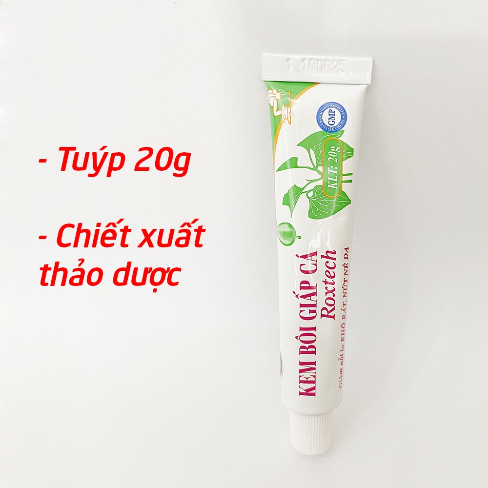Kem bôi diếp cá, dầu hoa anh thảo giảm khô rát, nứt nẻ da, đau rát búi trĩ - Tuýp 20g [Kem bôi giấp cá Roxtech]