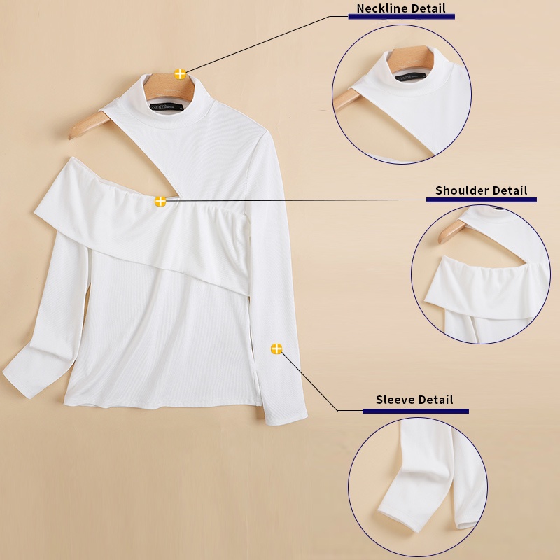 Áo nữ ZANZEA cổ cao tay dài ôm dáng gợi cảm thời trang châu Âu