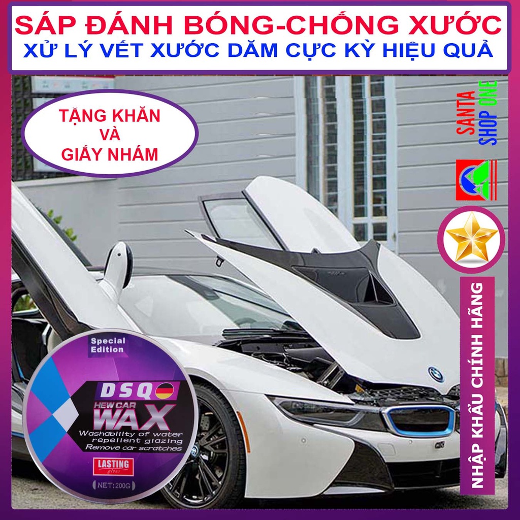 Sáp Phủ Bóng Xe Ô tô - Chống Nước Bẩn, Hạn Chế Bụi Bẩn, Làm Mới Sơn Xe Hơi - BAOYING CRYSTAL WAX - SANTACOMPANY