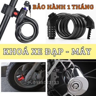 Khóa dây xe đạp chống trộm 4 số, 5 số - Khoá thắng đĩa xe máy cao cấp inox - Bảo Hành 1 Tháng