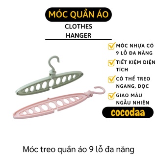 Móc Treo Quần Áo 9 Lỗ - Móc Phơi Đồ Thông Minh Tiết Kiệm Không Gian Hình Bầu Dục 8344 [FREESHIP]