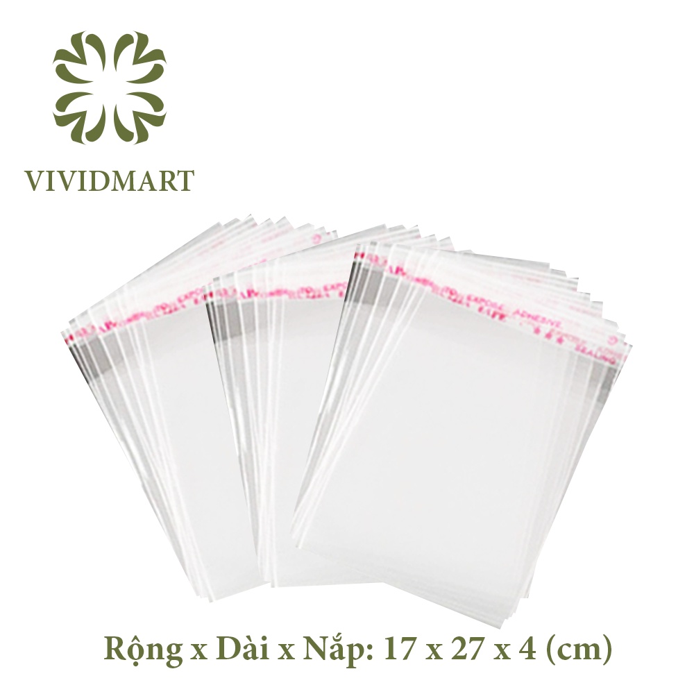 [Toàn quốc] Set 100gr túi opp băng keo dán miệng trong suốt, bọc kiếng, dùng đóng gói, đựng phụ kiện,...