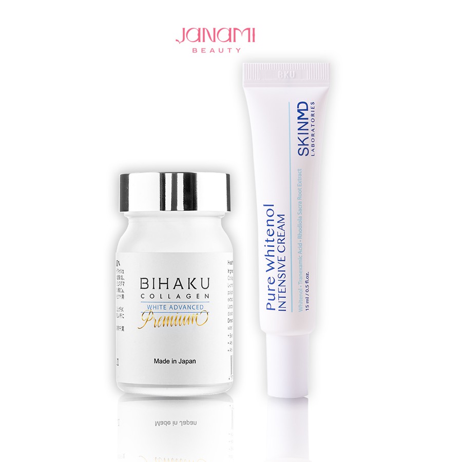 Combo Skin MD Pure Whitenol Intensive Cream Bihaku Colagen Premium