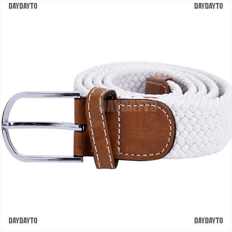 Thắt Lưng Vải Canvas Bện Co Giãn Có Khóa Cài Cho Nam