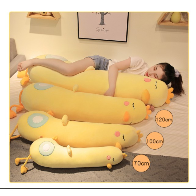 Thú nhồi bông gối ôm hình gà thiết kế 2 lớp có khóa kích thước 70cm-1m5 MINI