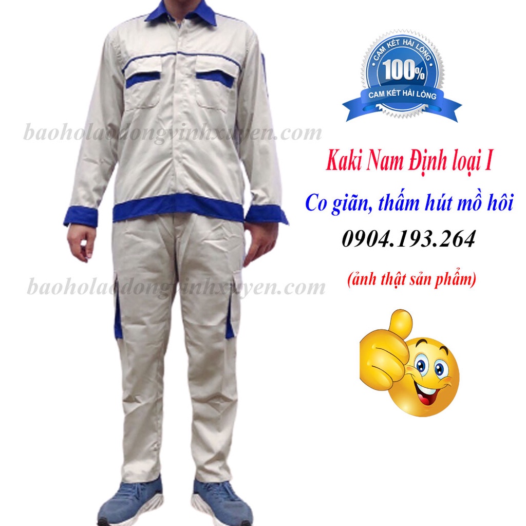 QUẦN ÁO BẢO HỘ LAO ĐỘNG nam phối màu THỜI TRANG hiện đại trẻ trung giá rẻ chất lượng [Vải Kaki COTTON LOẠI I]