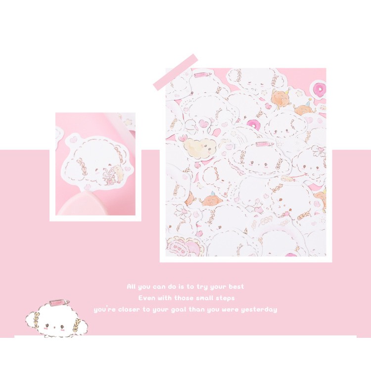 Hộp 45 miếng sticker mẫu thỏ soft mik
