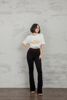 Quần loe đen trơn dáng dài siêu sang