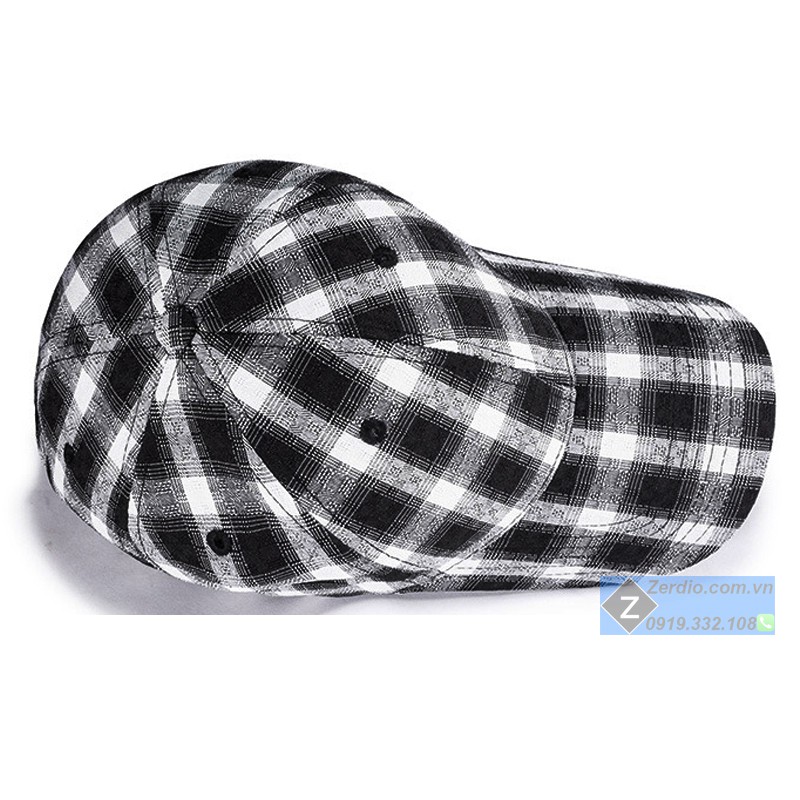 Mũ lưỡi trai nam nữ caro đẹp, chất liệu cotton cao cấp dày dặn phong cách cá tính