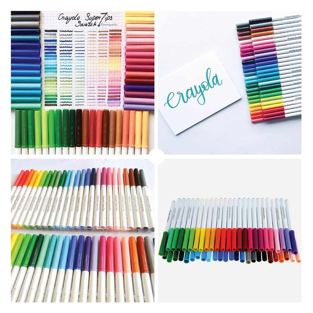 Bộ bút lông vẽ nét thanh nét đậm Crayola Supertips của Mỹ 50 màu (tặng túi đựng bút)