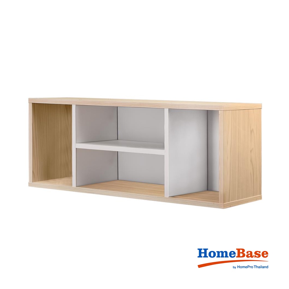 HomeBase FURDINI Giá treo tường gỗ ép thiết kế hiện đại, trọng lượng nhẹ Thái Lan W80xH30xD24cm màu trắng/vân gỗ