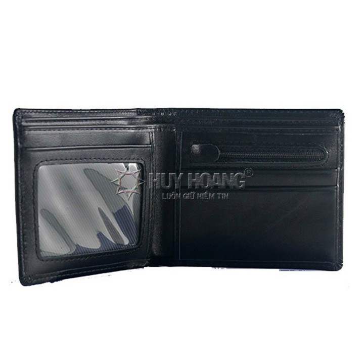 Bóp nam &amp; Dây nịt nam Huy Hoàng da bò màu đen HP2102-HP4111