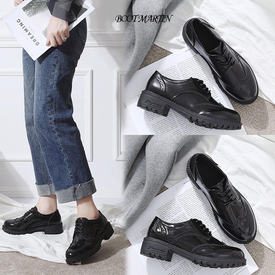 Giày Boots Martin nữ cổ ngắn phong cách Anh