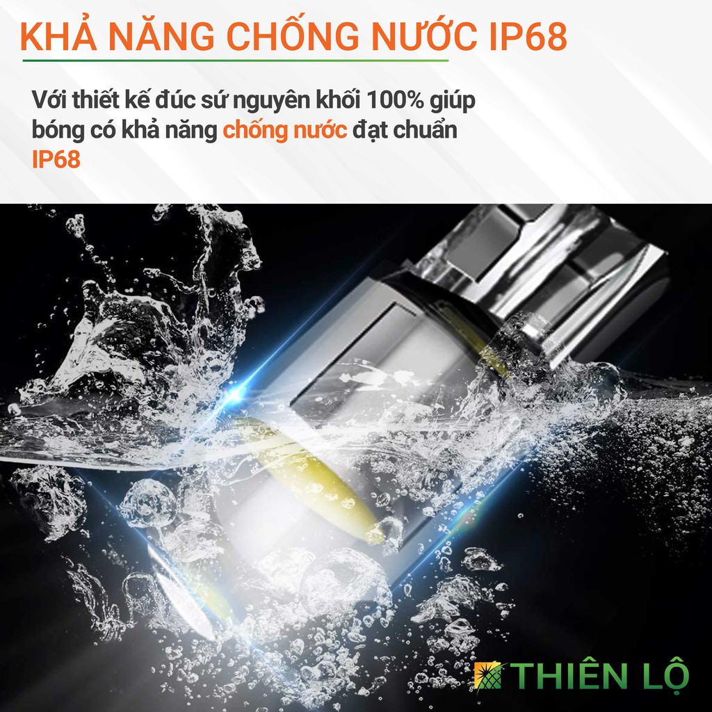 04 Bóng đèn LED T10 Đúc Kính chống nước CHIP COB LED 2021 lắp đèn xi nhan demi mặt đồng hồ cho ô tô xe máy của Thiên Lộ