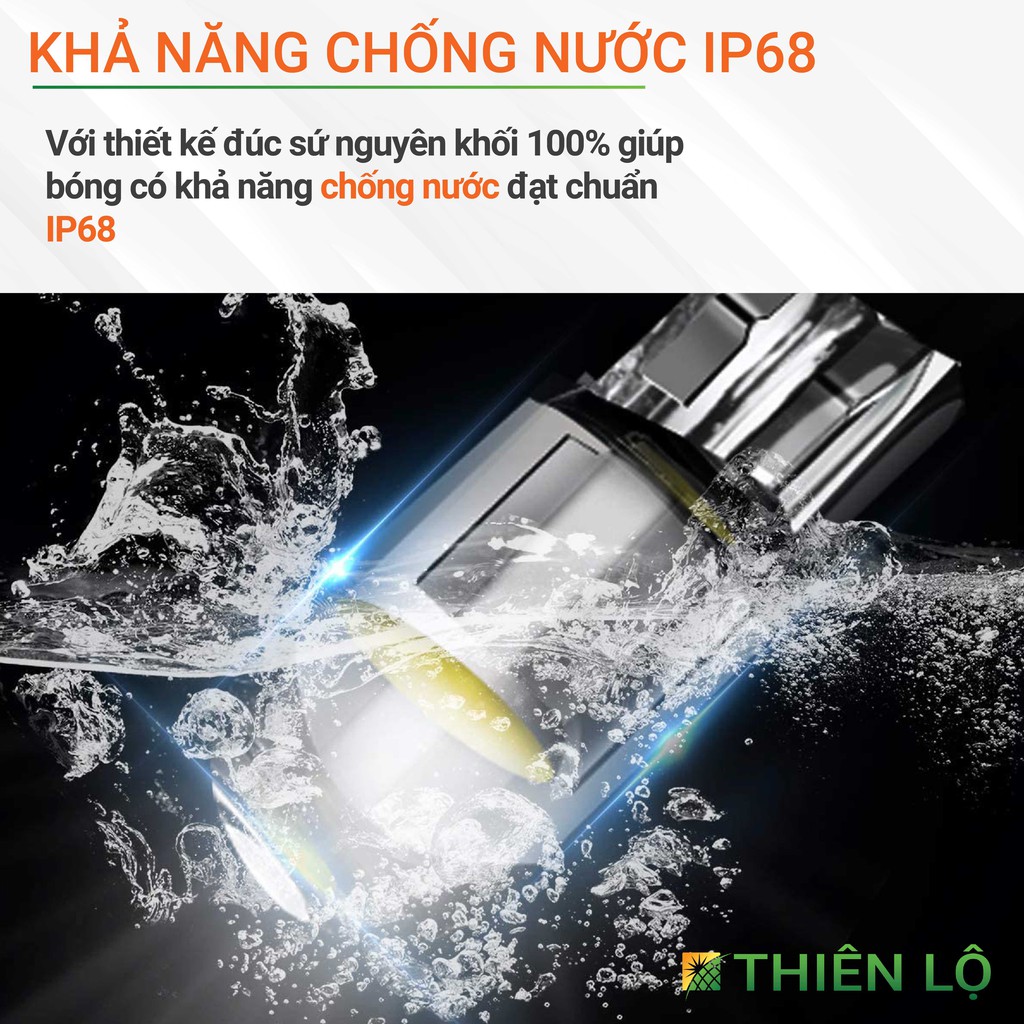 Bóng đèn LED T10 Đúc Kính chống nước CHIP COB LED 2021 lắp đèn xi nhan demi mặt đồng hồ cho ô tô xe máy của Thiên Lộ